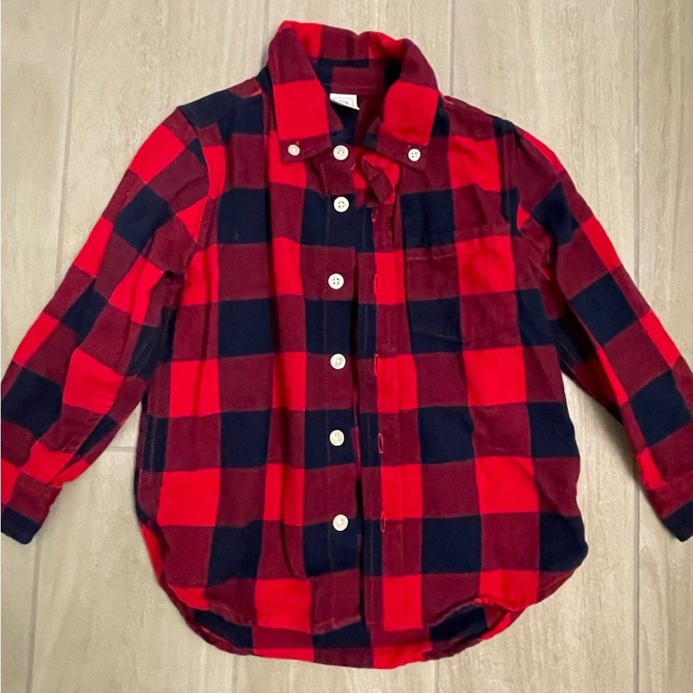GAP Kids Red Plaid Button Down Shirt